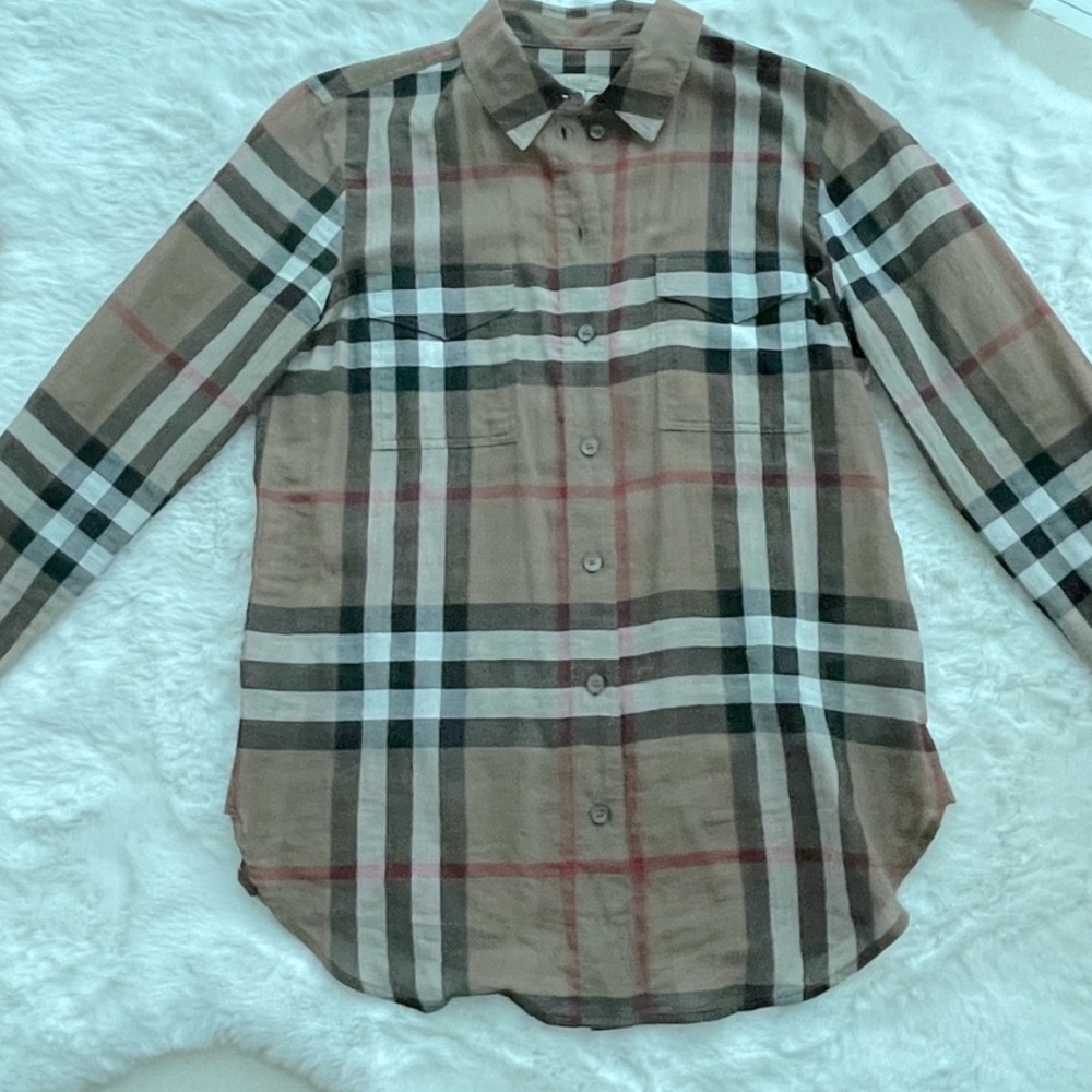 Burberry button down xs - Brown and Black
